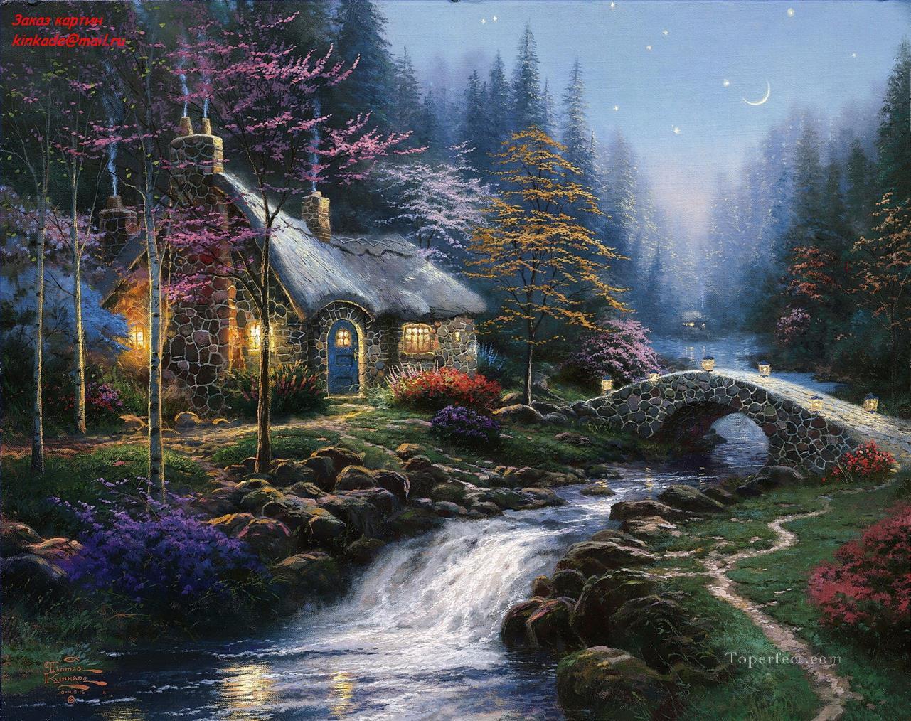Crepúsculo Cottage TK Navidad Pintura al óleo